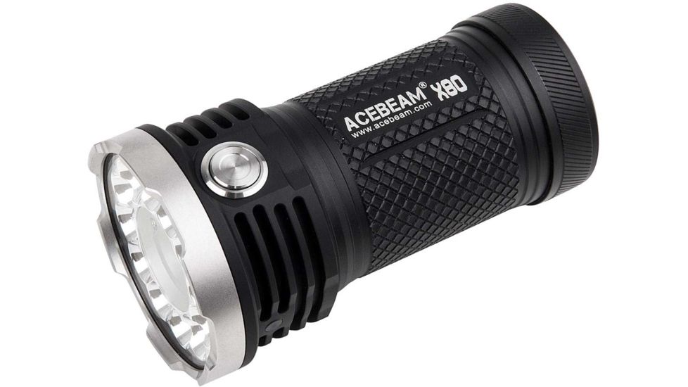 Acebeam X80 CRI 4 x 18650 1 x High CRI COB/ 12 x Red LED Flashlight, 4500 Lumens, Black, X80-CRI