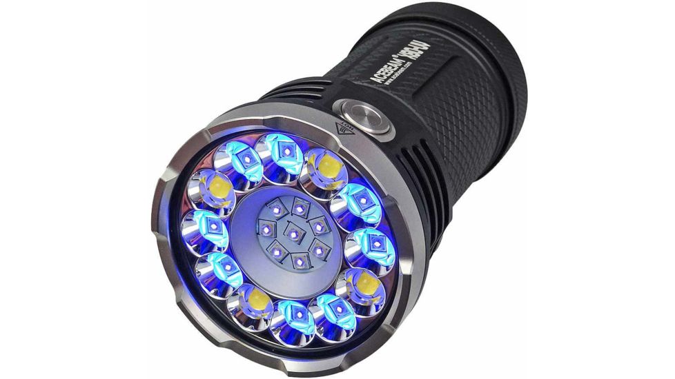 Acebeam X80 UV 4 x 18650 4 x CREE XH50.2/ 16 x Nichia 276A LED Flashlight, 10000 Lumens, 365nm UV Output, Black, X80-UV