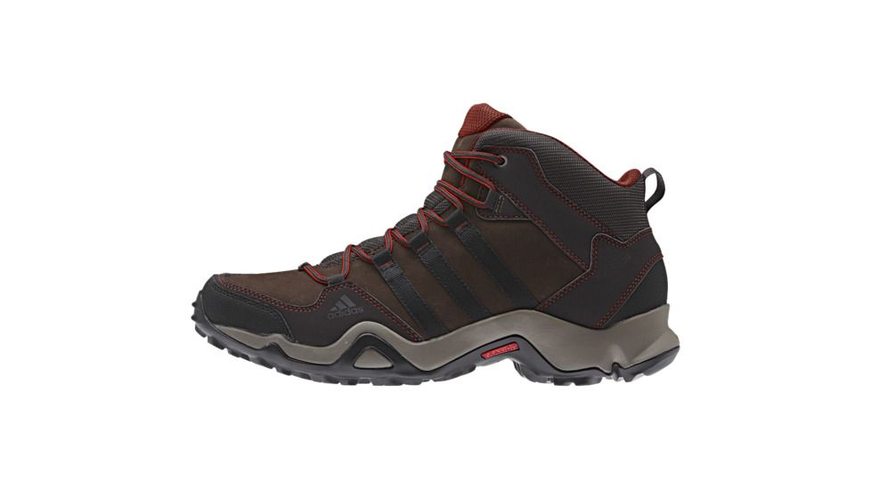 Adidas Terrex Bushwood Mid Leather Hiking Boot - Men's-Espresso/Black/Grey-Medium-9.5 US
