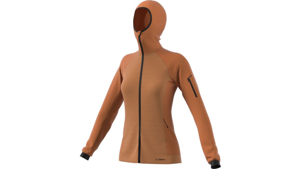 Adidas Terrex Demo, Stockhorn Fleece Hooded Jacket II - Women's, Tech Copper, Small, DZ0765-S-DEMO