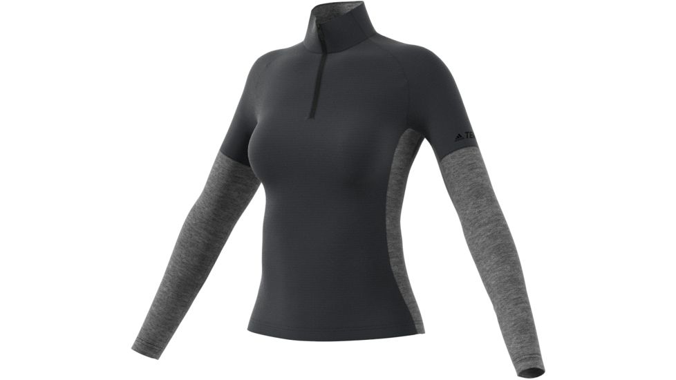 Adidas Terrex Demo, Xperior Long Sleeve - Women's, Carbon/Dark Grey Heather, Small, DZ0716-S-DEMO