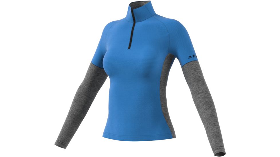 Adidas Terrex Demo, Xperior Long Sleeve - Women's, Real Blue/Dark Grey Heather, Small, DZ0742-S-DEMO