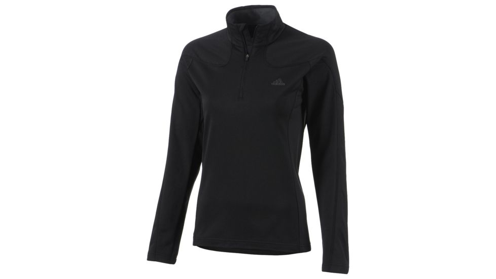 Adidas Terrex Hiking/Trekking One Sided Half Zip Fleece Jacket - Women's-Black-X-Small