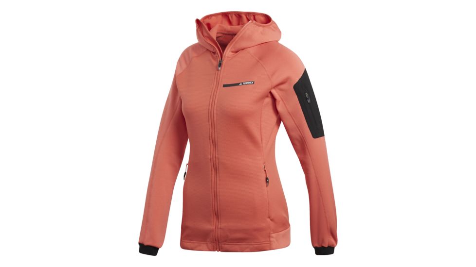 Adidas Terrex Stockhorn Women's Fleece Hoodie, Trace Scarlet, Large, CG2412-L