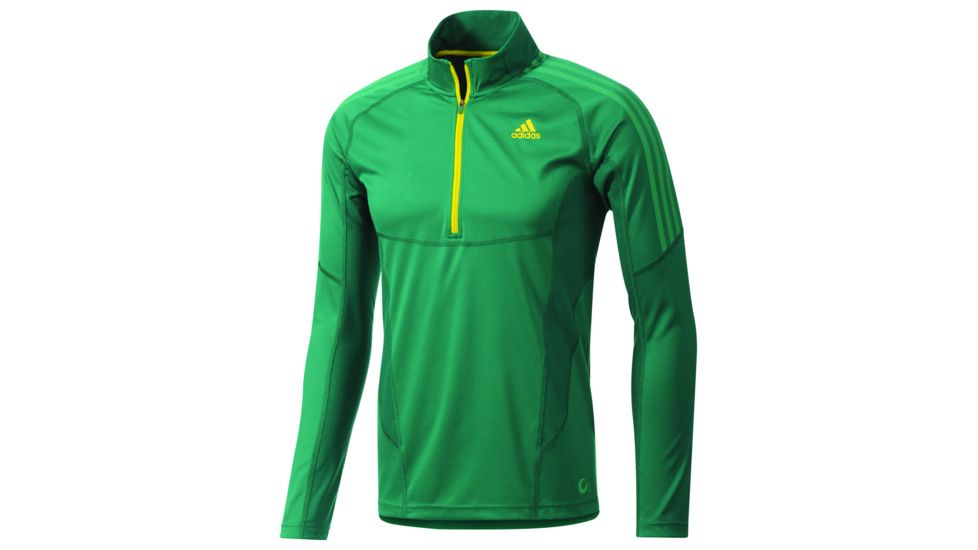 Adidas Terrex Swft Long Sleeve 1/2 Zip Tee - Men's-Sub Green-X-Large