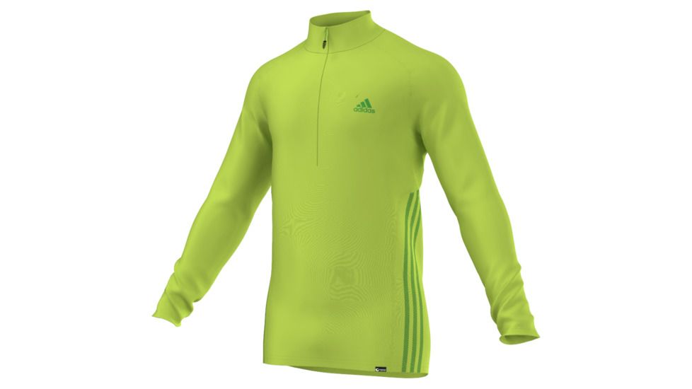 Adidas Terrex Swift Long Sleeve Half Zip - Men's-Neon Green-Small