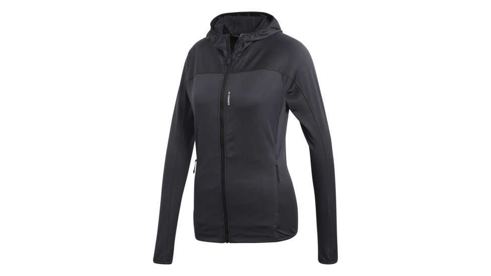 Adidas Terrex Tracerocker Women's Hooded Fleece Jacket, Carbon, Large, CG2421-L