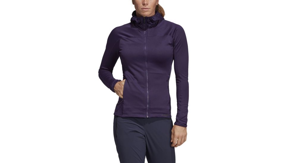 Adidas Terrex Tracerocker Hooded Fleece Thermal Jacket - Women's, Legend Purple, DT4134-DEMO
