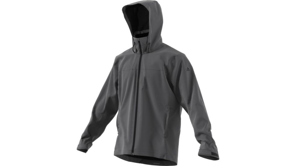 Adidas Terrex Wandertag Rain Jackets - Men's, Grey Five, BR5320