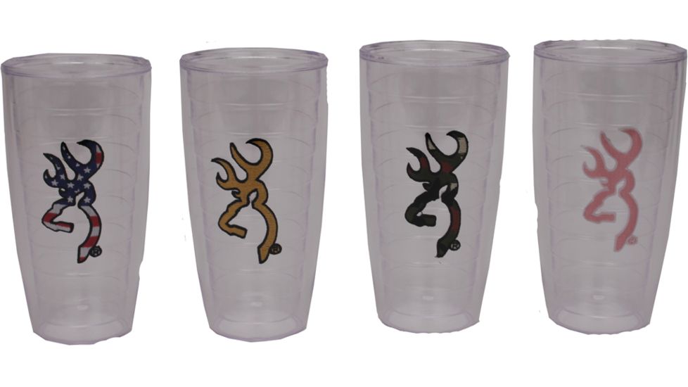 AES Optics Browning Tumbler, 4 Pack- Pink, Gold, Camo, USA Buckmarks 98958