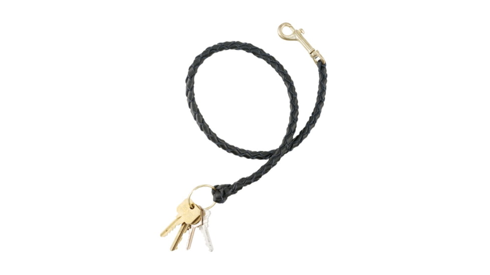 Aker Leather Brass Hook &amp; Ring, Plain, Black, A699-BP-B