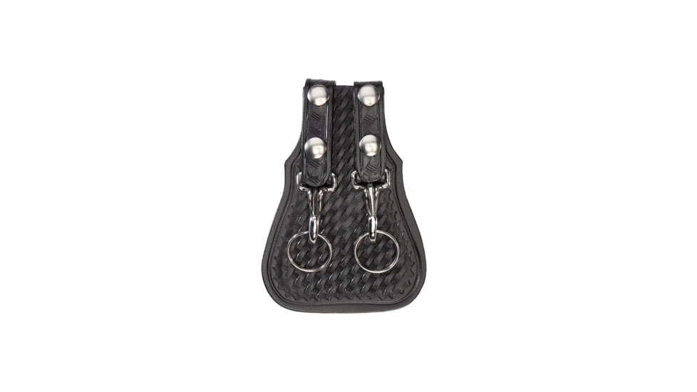 Aker Leather Key Flap, Double Jailers Brass, Basketweave, Black, A562-BW