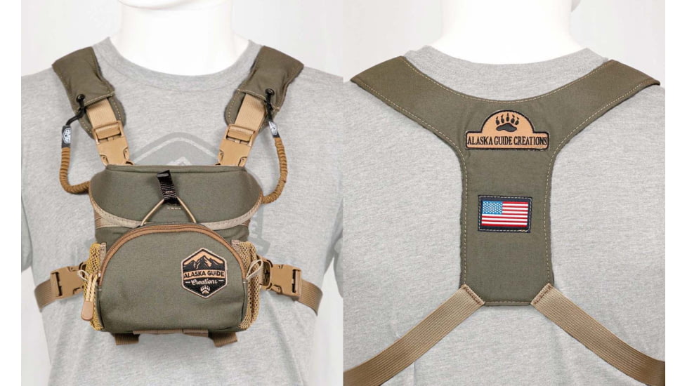 Alaska Guide Creations Hybrid Gel L Binocular Harness, Ranger Green, HYB-L-RG