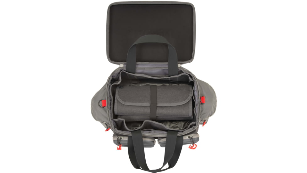 Allen Competitor Premium Molded Lockable Range Bag, Internal Tote and Fold-Up Gun Mat, Heather Gray/Red, 16.6 in x 9 in x 11.8 in, 8325