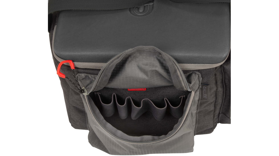 Allen Competitor Premium Molded Lockable Range Bag, Internal Tote and Fold-Up Gun Mat, Heather Gray/Red, 16.6 in x 9 in x 11.8 in, 8325