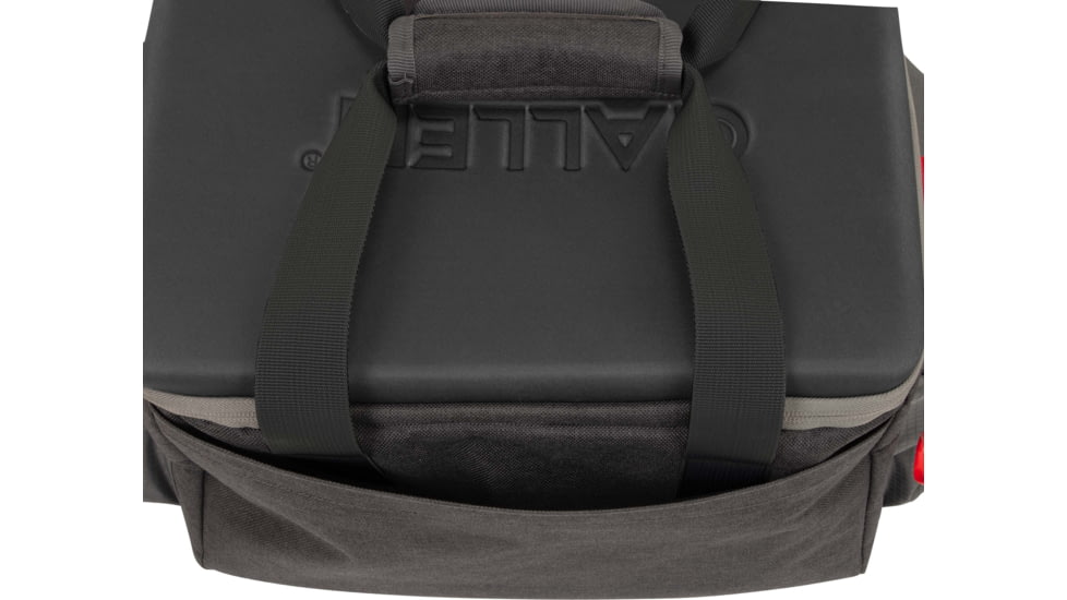 Allen Competitor Premium Molded Lockable Range Bag, Internal Tote and Fold-Up Gun Mat, Heather Gray/Red, 16.6 in x 9 in x 11.8 in, 8325