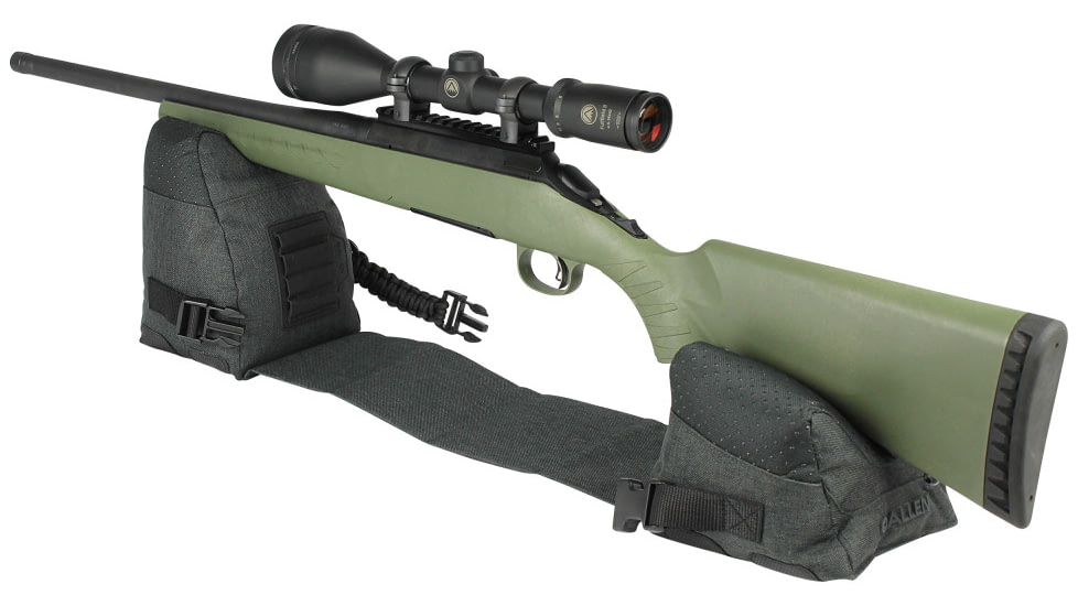 Allen Eliminator Front/Rear Range Bag Combo w/Connected Style Front and Rear, Gray, Polyester, 18415