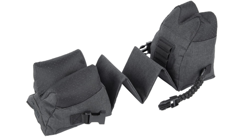 Allen Eliminator Front/Rear Range Bag Combo w/Connected Style Front and Rear, Gray, Polyester, 18415