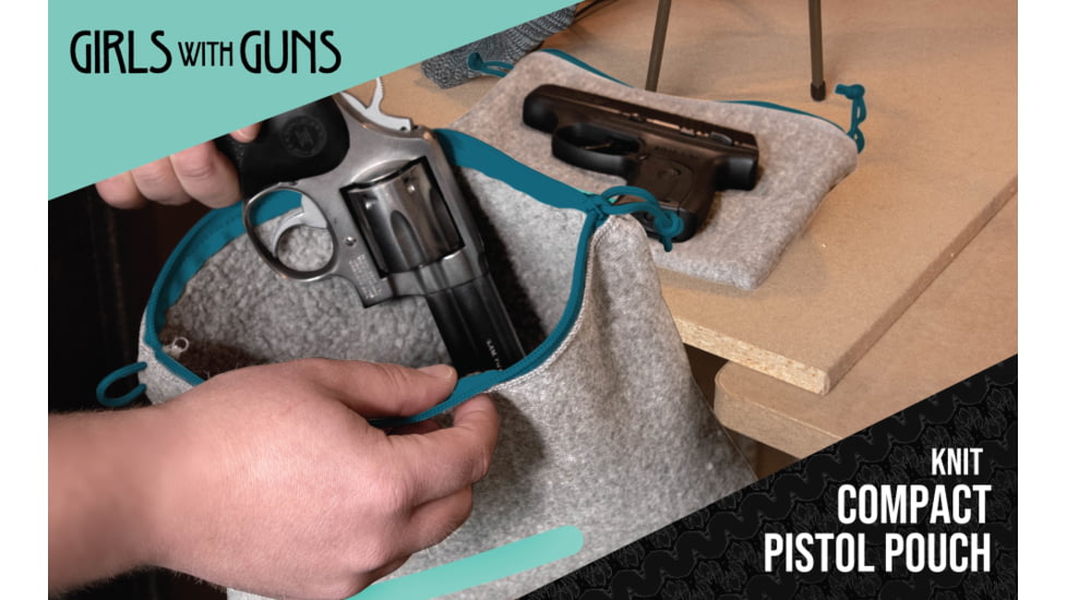 Allen Girls With Guns Lockable Handgun Storage Pouch, Compact, 5-Inch to 7-Inch Handguns, Gray/Blue, 9073