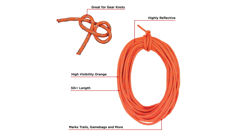 Allen Highly Reflective Flagging Cord, 50-feet, Orange, 470