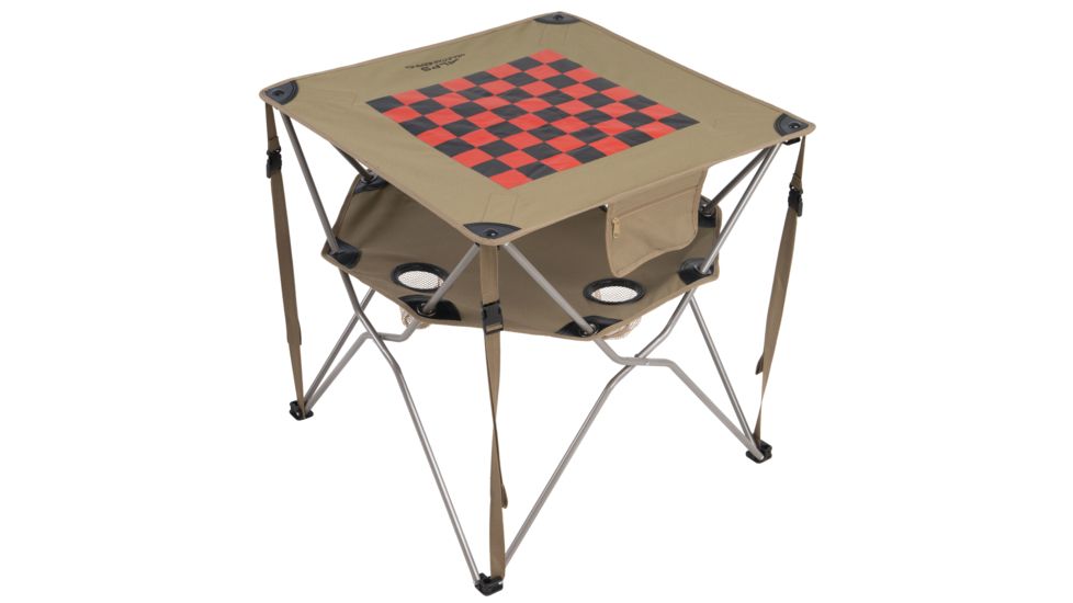 ALPS Mountaineering Eclipse Table with Checkerboard Top, 27 x 27 x 26 inches, Khaki, 8360114