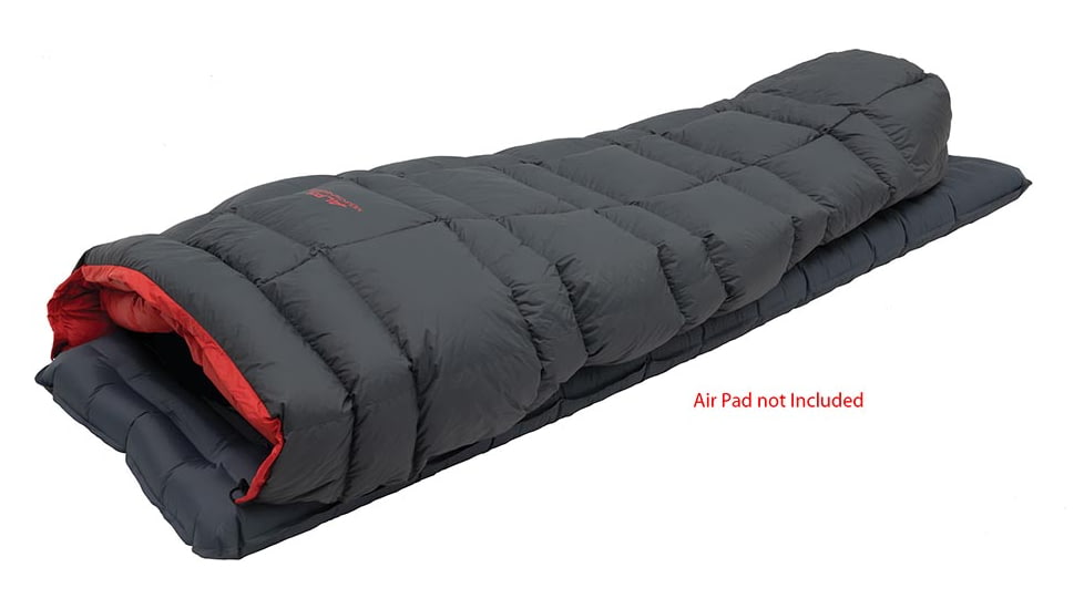 ALPS Mountaineering Pinnacle Lightweight Quilt, Charcoal/Red, 4990444