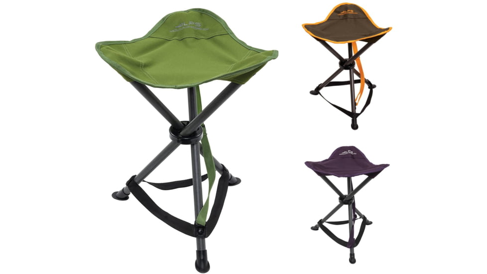 ALPS Mountaineering Tri-Leg Stool, Cactus, Clay/Apricot, Eggplant