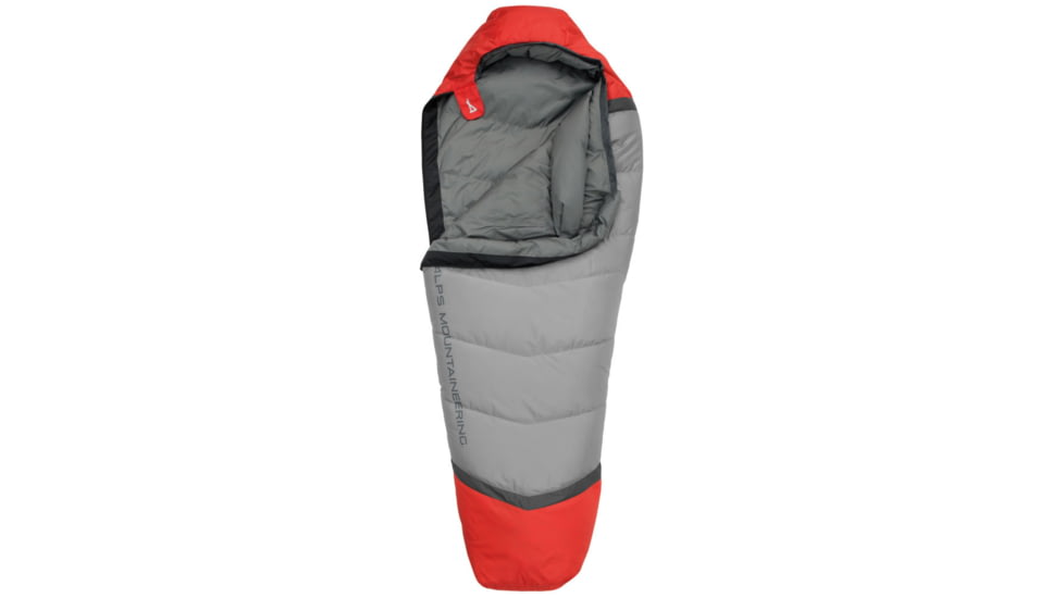 ALPS Mountaineering Zenith +30 Degrees Sleeping Bag, Long, Gray/Red, 4302642