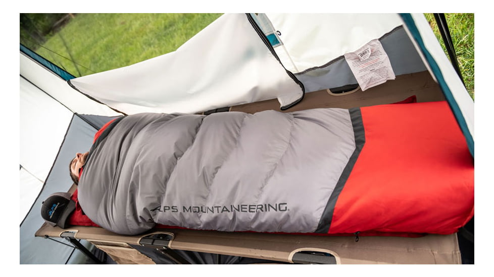 ALPS Mountaineering Zenith +30 Degrees Sleeping Bag, Long, Gray/Red, 4302642