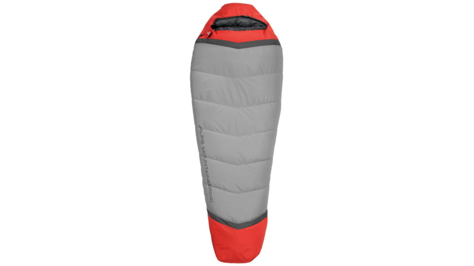 ALPS Mountaineering Zenith +30 Degrees Sleeping Bag, Long, Gray/Red, 4302642