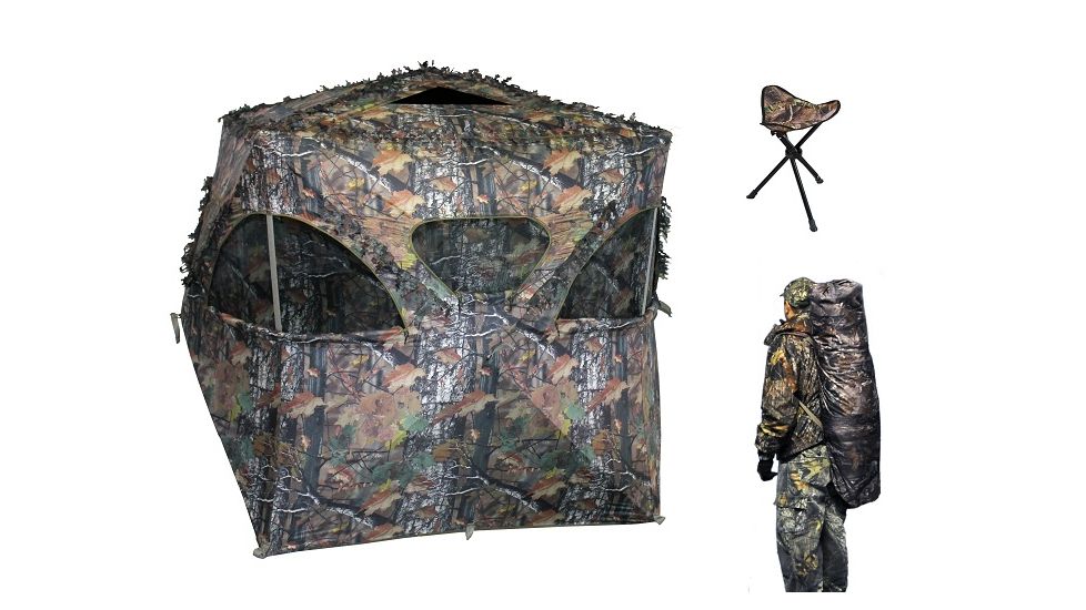Altan Den Hunting Blind, 2-Person, 150D, Camo, 70 x 70 x 65 in, B-DN-505