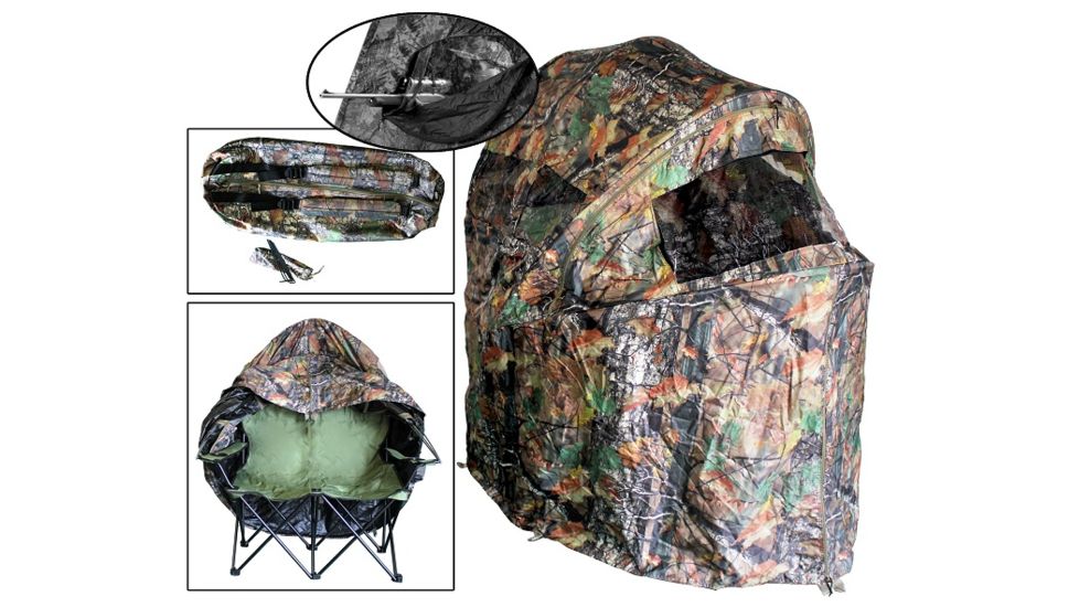 Altan Our Chair Hunting Blind, 2-Person, 500 lbs Capacity, 200D, Camo, 20 x 56 x 21 in, B-CHR-02