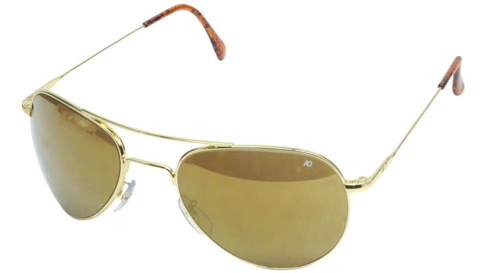 AO II 8-Base Sunglasses, Gold, Wire Spatula, Gold Mirror Poly Lens, 58mm, Large G-GMP-WS-58