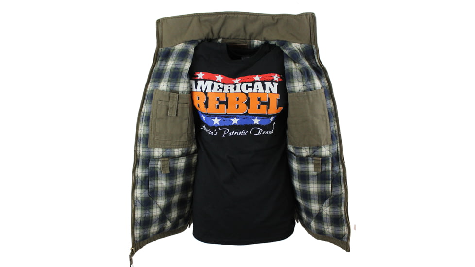 American Rebel Cartwright Vest - Mens, Olive Green, Large, CJ-2001-BK-VT-277-LG