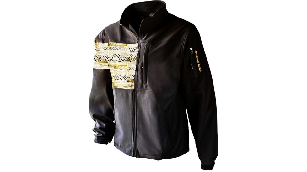 American Rebel We the People Lightweight Freedom Concealed Carry Jacket - Mens, Black/WTP, Medium, MJ-2003-BK-WP-156-MD