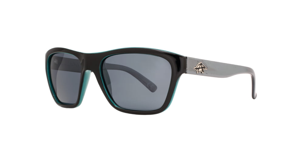 Anarchy Angst Sunglasses, Blk front w turq inside and gun metallic temples Frame, Smoke - Polarized Lens, Polarized, 10218824.QTM