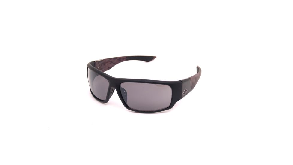 Anarchy Gator Pit Sunglasses, Black rubberized front w black camo temples Frame, Smoke Polarized Lens, Polarized, 10217511.QTM