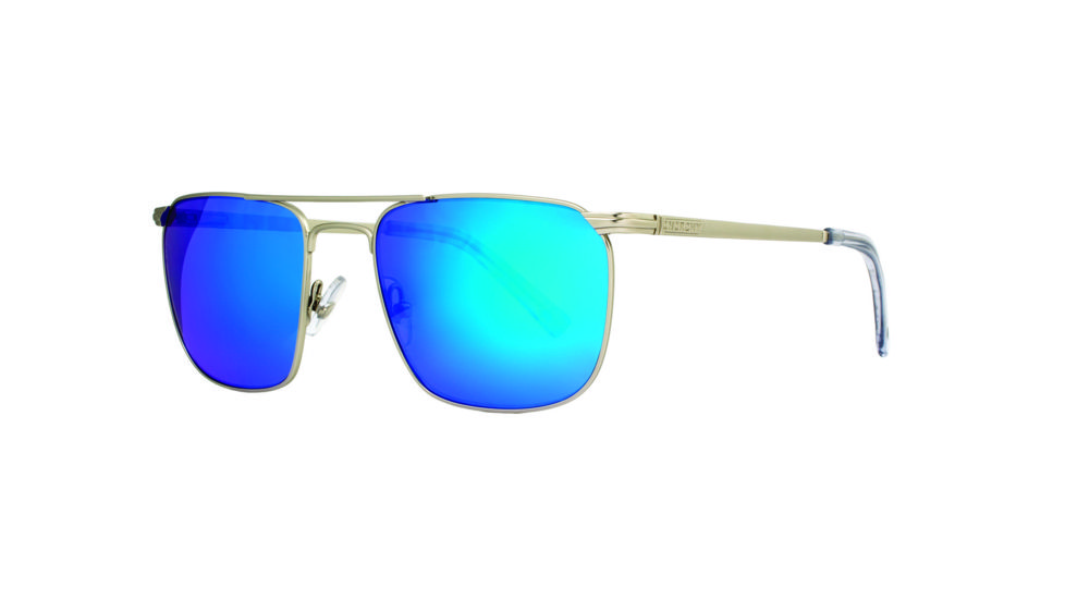 Anarchy Hundo Sunglasses, Matte silver Frame, Smoke with Blue Mirror Lens, 10223764.QTM