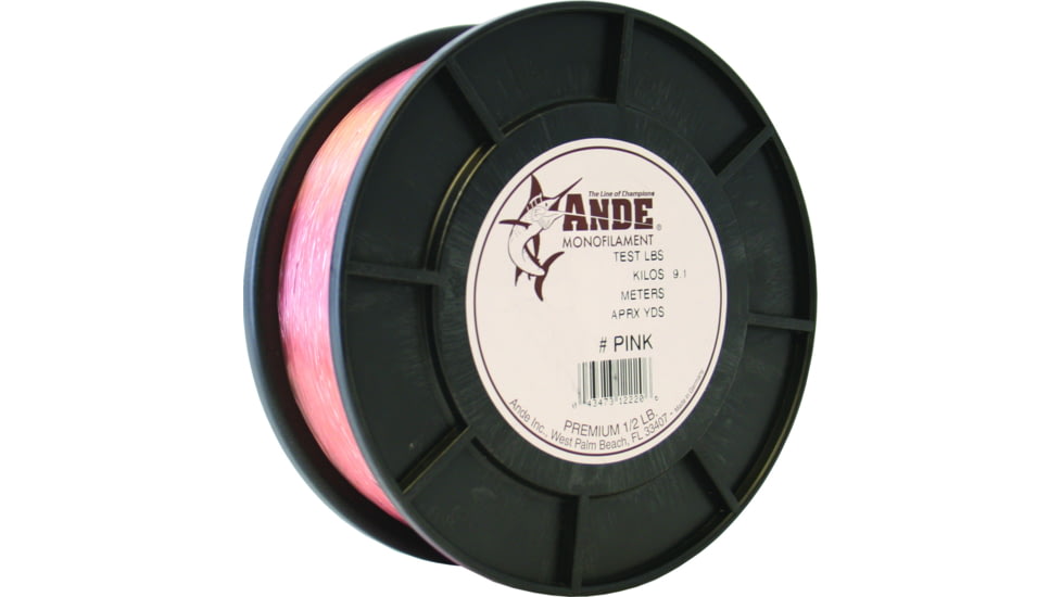 Ande Line Premium Mono Line 1/2lb Spool 60lb 400yd Pink, A12-60P
