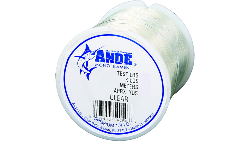 Ande Line Premium Mono Line 1/4lb Spool 20lb 600yd Clear, A14-20C