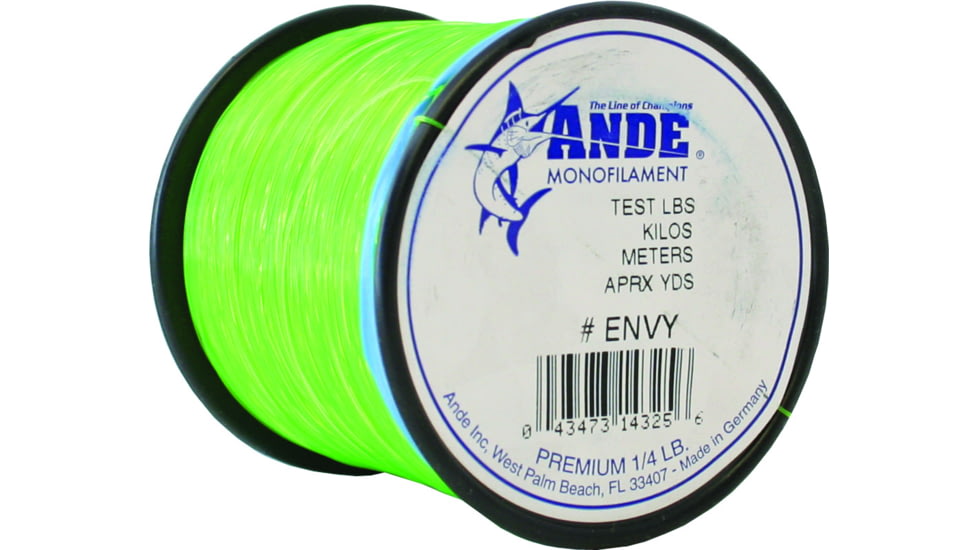 Ande Line Premium Mono Line 1/4lb Spool 40lb 350yd Green Hi-Vis, A14-40GE