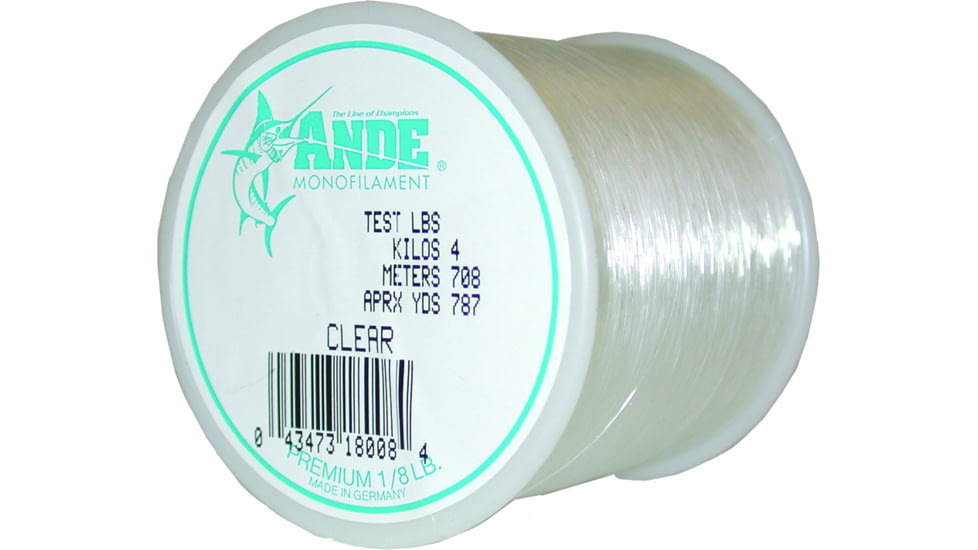 Ande Line Premium Mono Line 1/8lb Spool 15lb 375yd Clear, A18-15C