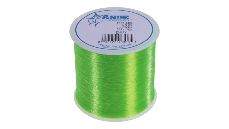 Ande Line Premium Mono Line 1/8lb Spool 4lb 1412yd Green, A18-4G