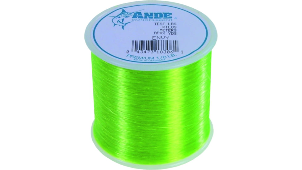 Ande Line Premium Mono Line 1/8lb Spool 8lb 787yd Green Hi-Vis, A18-8GE