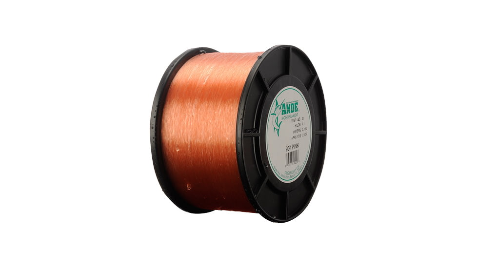 Ande Line Premium Mono Line 1/8lb Spool 8lb 787yd Pink, A18-8P
