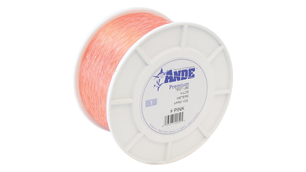 Ande Line Premium Mono Line 1lb Spool 80lb 600yd Pink, A1-80P