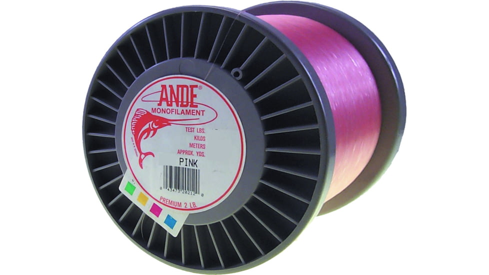 Ande Line Premium Mono Line 2lb Spool 60lb 1600yd Pink, A2-60P
