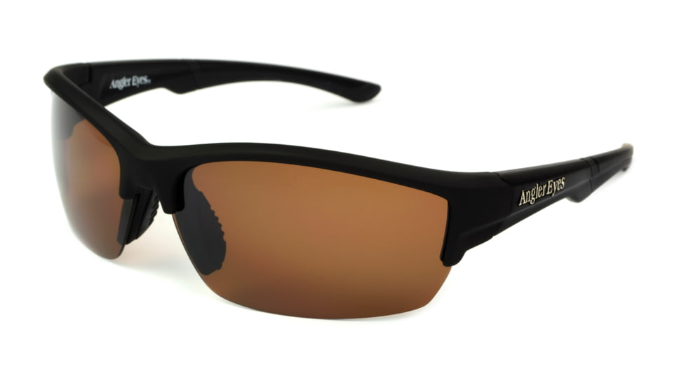 Angler Eyes AE 28 Sunglasses, Black Frame, Brown Polarized Lens, 10232947.FGX