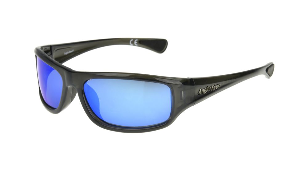 Angler Eyes AE 29 Sunglasses, Grey Frame, Smoke Polarized with Blue Mirror Flash Lens, 10232949.FGX