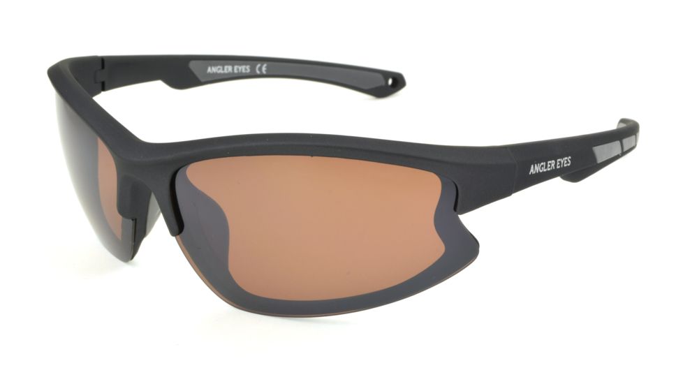 Angler Eyes Barbel Sunglasses, Shiny Grey Frame, Brown Polarized Lens, Polarized, 10222164.FGX